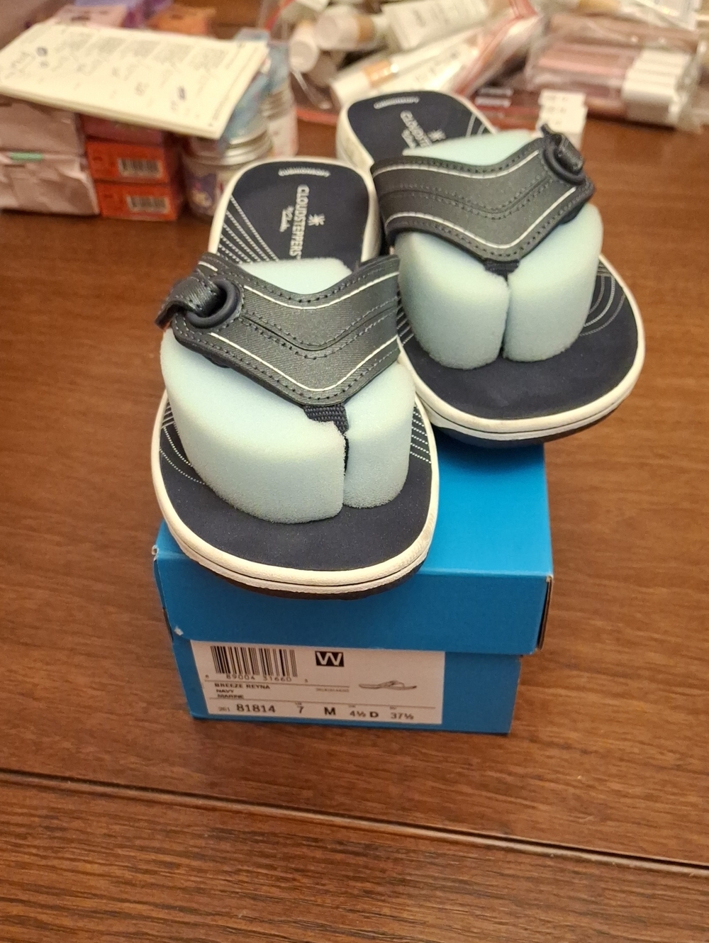 Clarks Cloudsteppers Breeze Reyna Navy Marine Size 7 New